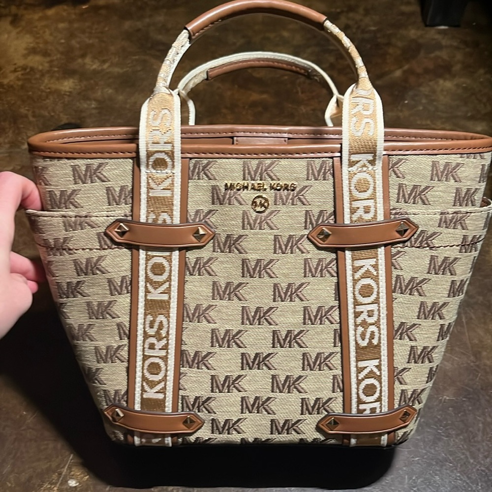 Michael Kors Maeve Small Open Tote with Logos